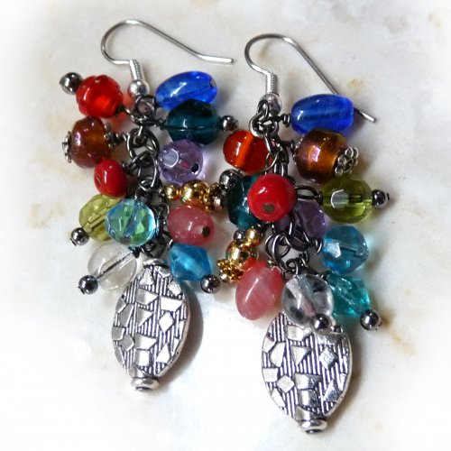 Beaded Cluster Earrings