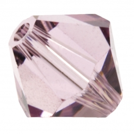 8mm Light Amethyst 5301 Bi-Cone Swarovski Crystal Beads - Pack of 6