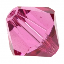 6mm Rose 5301 Bi-Cone Swarovski Crystal Beads - Pack of 10