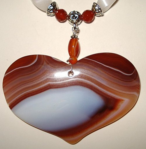 Judy Ellis's August Birthstone - Peridot and Sardonyx - , General Education, Design, , Heart in Sardonyx or Carnelian Onyx