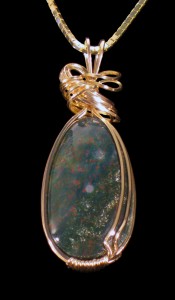 Dale Armstrong's Gem Profile- Bloodstone - , General Education, , Bloodstone cabochon pendant