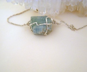 Judy Ellis's Gem Profile- Aquamarine - , General Education, , Raw Aquamarine Necklace