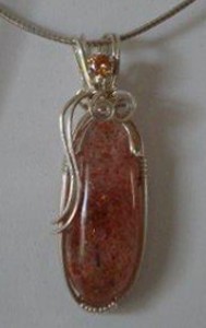 Judy Ellis's Gem Profile- Sunstone - , General Education, , Confetti Stone pendant