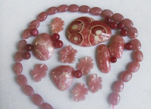 Dale Armstrong's Gem Profile- Rhodochrosite - , General Education, , Rhodochro beads, cabs and carvings