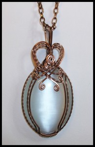 Judy Ellis's Gem Profile- Cat's Eye - , General Education, , White Cats Eye in Antique Copper wire