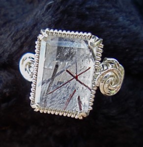 Judy Ellis's Gem Profile- Rutilated Quartz - , General Education, , Rectangular clear quartz ring