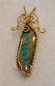 Dale Armstrong's Gem Profile- Amazonite - , General Education, , Wire Wrapped Amazonite Cabochon