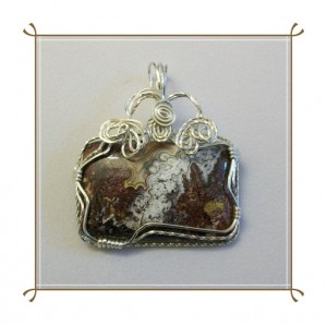 Judy Ellis's Gem Profile- Thundereggs and Mexican Lace Agate - , General Education, , Wire wrapped Mexican Crazy Lace agate