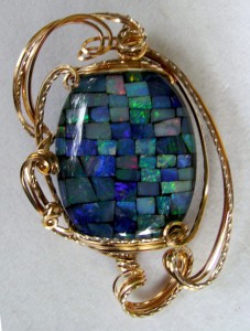 Dale Armstrong's Gem Profile- Opal Introduction - , General Education, , Mosaic opal pendant