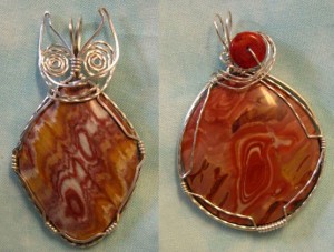 Dale Armstrong's Gem Profile- Beautifully Colored Jasper - , General Education, , Pendants wire wrapped Wonderstone and Mookaite