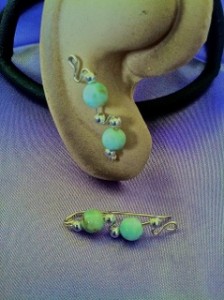 Judy Ellis's Gem Profile- Larimar - , General Education, , Larimar ear climbers