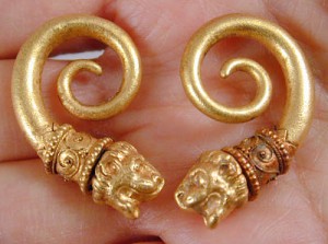 Judy Larson's Coiled Wire Jewelry Series Part 1 - Everything New is Old - <b>Babylonian Jewelry:</b>, Classic Wire Jewelry, Coiling, Coiling Wire, Wire Coiling, Loops, Wire Loop, Wrapped Wire Loop, , Babylonian earrings