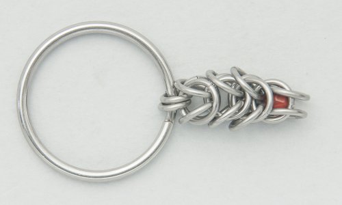 Kylie Jones's Stainless Steel Beaded Chain Maille Keyring  - , Chain Maille Jewelry, Making Chain, Chain Making , chain maille key ring