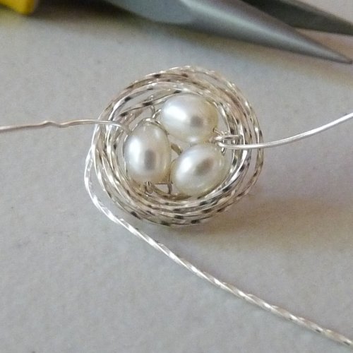 Rhonda Chase's Bird's Nest Pendant and Matching Earrings - , Classic Wire Jewelry, Wire Wrapping, Wrapping, Wire Wrapping Jewelry, 