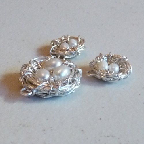 Rhonda Chase's Bird's Nest Pendant and Matching Earrings - , Classic Wire Jewelry, Wire Wrapping, Wrapping, Wire Wrapping Jewelry, 