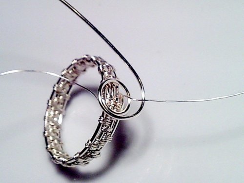 delilah's Beaded Bezel Wire Ring - , Wire Weaving, Spirals, Wire Spiral, Spiral Wire Wrap, Weaving, Wire Weaving, Weaving Wire, 