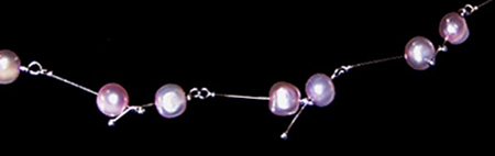 Lindi Schneck's Pearl Twigs Necklace - , Contemporary Wire Jewelry, Loops, Wire Loop, Wrapped Wire Loop, 