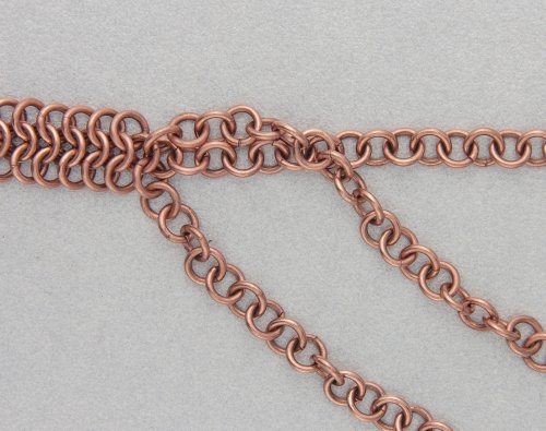 Kylie Jones's Copper Braided Chain Maille Bracelet - , Chain Maille Jewelry, Making Chain, Chain Making , Oxidizing Wire, Oxidizing, Antiquing Wire, Antiquing, braid the copper 1 in 1 chains