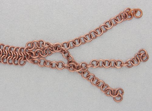 Kylie Jones's Copper Braided Chain Maille Bracelet - , Chain Maille Jewelry, Making Chain, Chain Making , Oxidizing Wire, Oxidizing, Antiquing Wire, Antiquing, braid the copper 1 in 1 chains