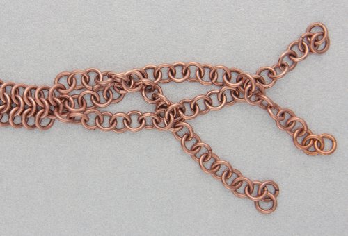 Kylie Jones's Copper Braided Chain Maille Bracelet - , Chain Maille Jewelry, Making Chain, Chain Making , Oxidizing Wire, Oxidizing, Antiquing Wire, Antiquing, braid the 1 in 1 chains