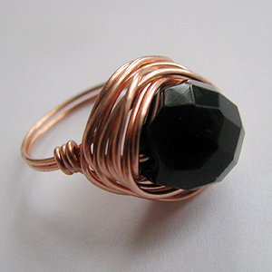 Albina Manning's Quick Wired Bead Ring - , Contemporary Wire Jewelry, Wire Wrapping, Wrapping, Wire Wrapping Jewelry, Almost finished ring.