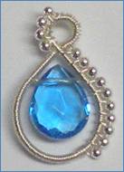 Judy Larson's Beaded Briolette Pendant - , Wire Weaving, Wire Wrapping, Wrapping, Wire Wrapping Jewelry, Weaving, Wire Weaving, Weaving Wire, Finishing wrapping.