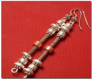 Debora Mauser 's Wild Women Stick Earrings - , Contemporary Wire Jewelry, Coiling, Coiling Wire, Wire Coiling, Loops, Wire Loop, Wrapped Wire Loop, Wire Wrapping, Wrapping, Wire Wrapping Jewelry, Making second earring.