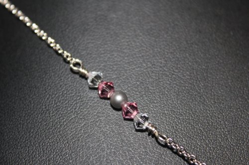 Layna Palmer's First Valentine Together Necklace - , Contemporary Wire Jewelry, Wire Wrapping, Wrapping, Wire Wrapping Jewelry, Threading 4mm beads and closing rosary.