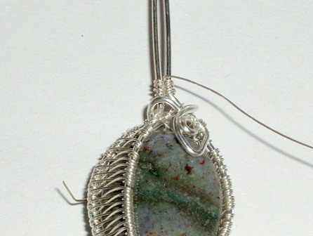 Abby Hook's Seed of Change Pendant - Weave., Wire Weaving, Weaving, Wire Weaving, Weaving Wire, begin to weave up the bail wires