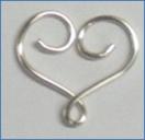 Judy Larson's Heart Earrings with Drops - , Contemporary Wire Jewelry, Loops, Wire Loop, Wrapped Wire Loop, Wire Wrapping, Wrapping, Wire Wrapping Jewelry, Flattening the curves.