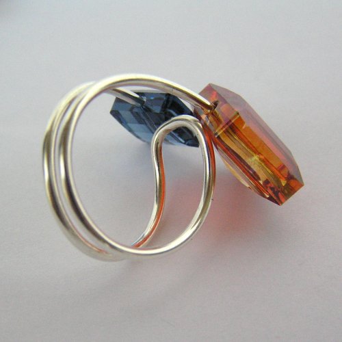 Lilian Chen's Crystal Ring - , Contemporary Wire Jewelry, Wire Wrapping, Wrapping, Wire Wrapping Jewelry, Ring variations.