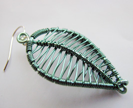 Albina Manning's Birch Leaf Earrings - , Wire Weaving, Coiling, Coiling Wire, Wire Coiling, Wire Wrapping, Wrapping, Wire Wrapping Jewelry, Weaving, Wire Weaving, Weaving Wire, Round nose pliers to form a small loop for ear wire.