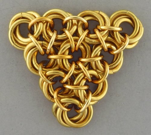 Marilyn Gardiner's Petal Maille Pendant - , Chain Maille Jewelry, Making Chain, Chain Making , Continue adding with jump rings