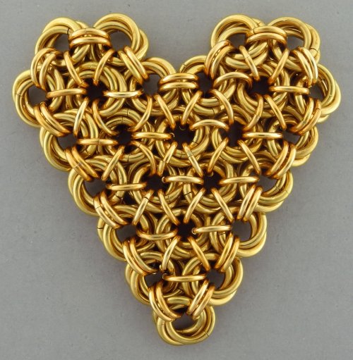 Marilyn Gardiner's Petal Maille Pendant - , Chain Maille Jewelry, Making Chain, Chain Making , Using jump rings to stabilize 