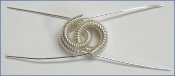 Judy Larson's Coiled Rosette Link - , Findings & Components, Toggles & Clasps, Earwire & Headpin, Coiling, Coiling Wire, Wire Coiling, Findings, Clasps, Components, Loops, Wire Loop, Wrapped Wire Loop, Spirals, Wire Spiral, Spiral Wire Wrap, Sterling Silver wire rosettes