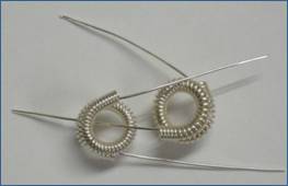 Judy Larson's Coiled Rosette Link - , Findings & Components, Toggles & Clasps, Earwire & Headpin, Coiling, Coiling Wire, Wire Coiling, Findings, Clasps, Components, Loops, Wire Loop, Wrapped Wire Loop, Spirals, Wire Spiral, Spiral Wire Wrap, Sterling Silver wire rosettes