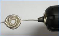 Judy Larson's Coiled Rosette Link - , Findings & Components, Toggles & Clasps, Earwire & Headpin, Coiling, Coiling Wire, Wire Coiling, Findings, Clasps, Components, Loops, Wire Loop, Wrapped Wire Loop, Spirals, Wire Spiral, Spiral Wire Wrap, Wire twister used on sterling silver wire