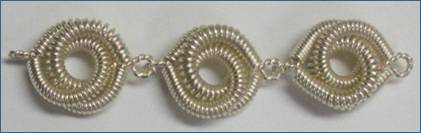 Judy Larson's Coiled Rosette Link - , Findings & Components, Toggles & Clasps, Earwire & Headpin, Coiling, Coiling Wire, Wire Coiling, Findings, Clasps, Components, Loops, Wire Loop, Wrapped Wire Loop, Spirals, Wire Spiral, Spiral Wire Wrap, Sterling silver rosettes