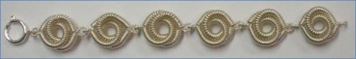 Judy Larson's Coiled Rosette Link - , Findings & Components, Toggles & Clasps, Earwire & Headpin, Coiling, Coiling Wire, Wire Coiling, Findings, Clasps, Components, Loops, Wire Loop, Wrapped Wire Loop, Spirals, Wire Spiral, Spiral Wire Wrap, 3 Step plier used to make eye