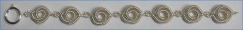 Judy Larson's Coiled Rosette Link - , Findings & Components, Toggles & Clasps, Earwire & Headpin, Coiling, Coiling Wire, Wire Coiling, Findings, Clasps, Components, Loops, Wire Loop, Wrapped Wire Loop, Spirals, Wire Spiral, Spiral Wire Wrap, 3 Step plier used to make eye