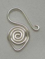 Judy Larson's Wire Jewelry Component and Swan Hook - , Findings & Components, Toggles & Clasps, Earwire & Headpin, Findings, Clasps, Components, Spirals, Wire Spiral, Spiral Wire Wrap, Use chasing hammer to work harden piece