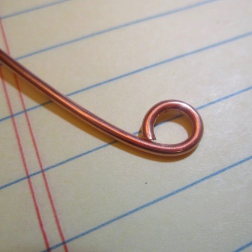 Kate Richbourg's Wire Hook Clasp  - , Findings & Components, Toggles & Clasps, Earwire & Headpin, Findings, Clasps, Components, Loops, Wire Loop, Wrapped Wire Loop, Round nose pliers used on copper wire. 