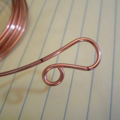 Kate Richbourg's Wire Hook Clasp  - , Findings & Components, Toggles & Clasps, Earwire & Headpin, Findings, Clasps, Components, Loops, Wire Loop, Wrapped Wire Loop, Use Marker on copper wire to mark measurements 