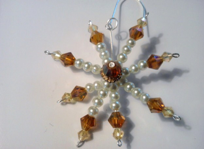 Brenda Sigafoos's Beautiful Snowflake Ornament - , Holiday Designs, Loops, Wire Loop, Wrapped Wire Loop, Wire Wrapping, Wrapping, Wire Wrapping Jewelry, Completed Snowflake