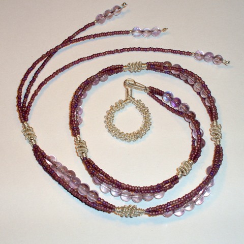 Abby Hook's Lavender Lariat Necklace - , Findings & Components, Toggles & Clasps, Earwire & Headpin, Coiling, Coiling Wire, Wire Coiling, Beads, finished