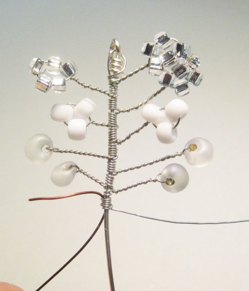 Stephanie Eddy's White Ice Ornament - Adding wire, Hair Accessories, Zipper Pulls, Christmas Ornaments, Loops, Wire Loop, Wrapped Wire Loop, Wire Wrapping, Wrapping, Wire Wrapping Jewelry, adding wire