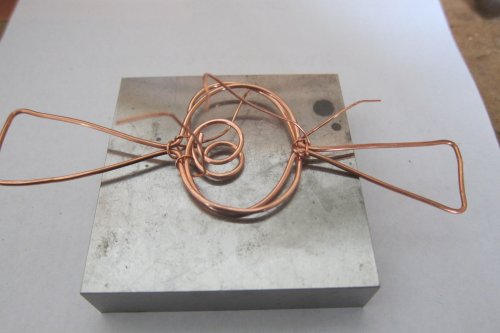 Karen Meador, Ph.D.'s Dimensional Wire Cuff - , Contemporary Wire Jewelry, Forging, Forging Jewelry, Jewelry Forging, Lashing, Wire Lashing, , temporarily wire the pieces together