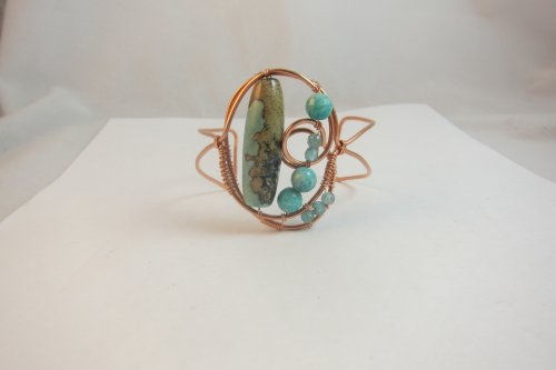 Karen Meador, Ph.D.'s Dimensional Wire Cuff - , Contemporary Wire Jewelry, Forging, Forging Jewelry, Jewelry Forging, Lashing, Wire Lashing, , add some beads