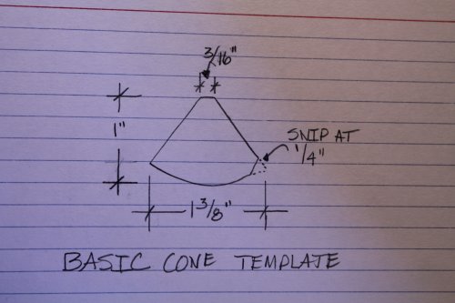 Judy Freyer Thompson's Making Basic End Cones - , Findings & Components, Toggles & Clasps, Earwire & Headpin, Cutting, Cutting Tool, Cutters, How To Punch Holes, Hole Punching, Punch A Hole, Findings, Clasps, Components, Riveting, Riveting Techniques, Wire Rivets, draw the template