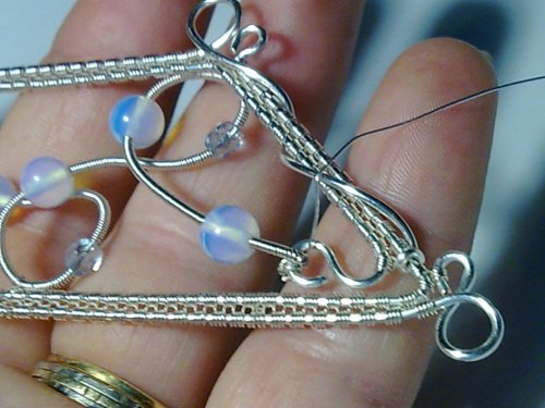 delilah's Moonstone Woven Wire Bangle - , Wire Weaving, Wire Wrapping, Wrapping, Wire Wrapping Jewelry, Weaving, Wire Weaving, Weaving Wire, 